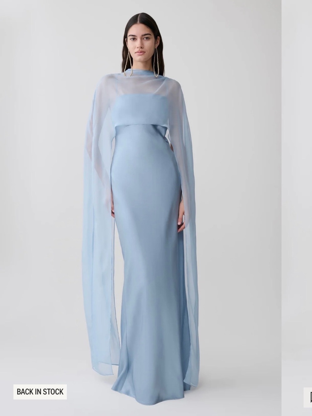 Meshki Martinne Chiffon Cape Maxi Dress
